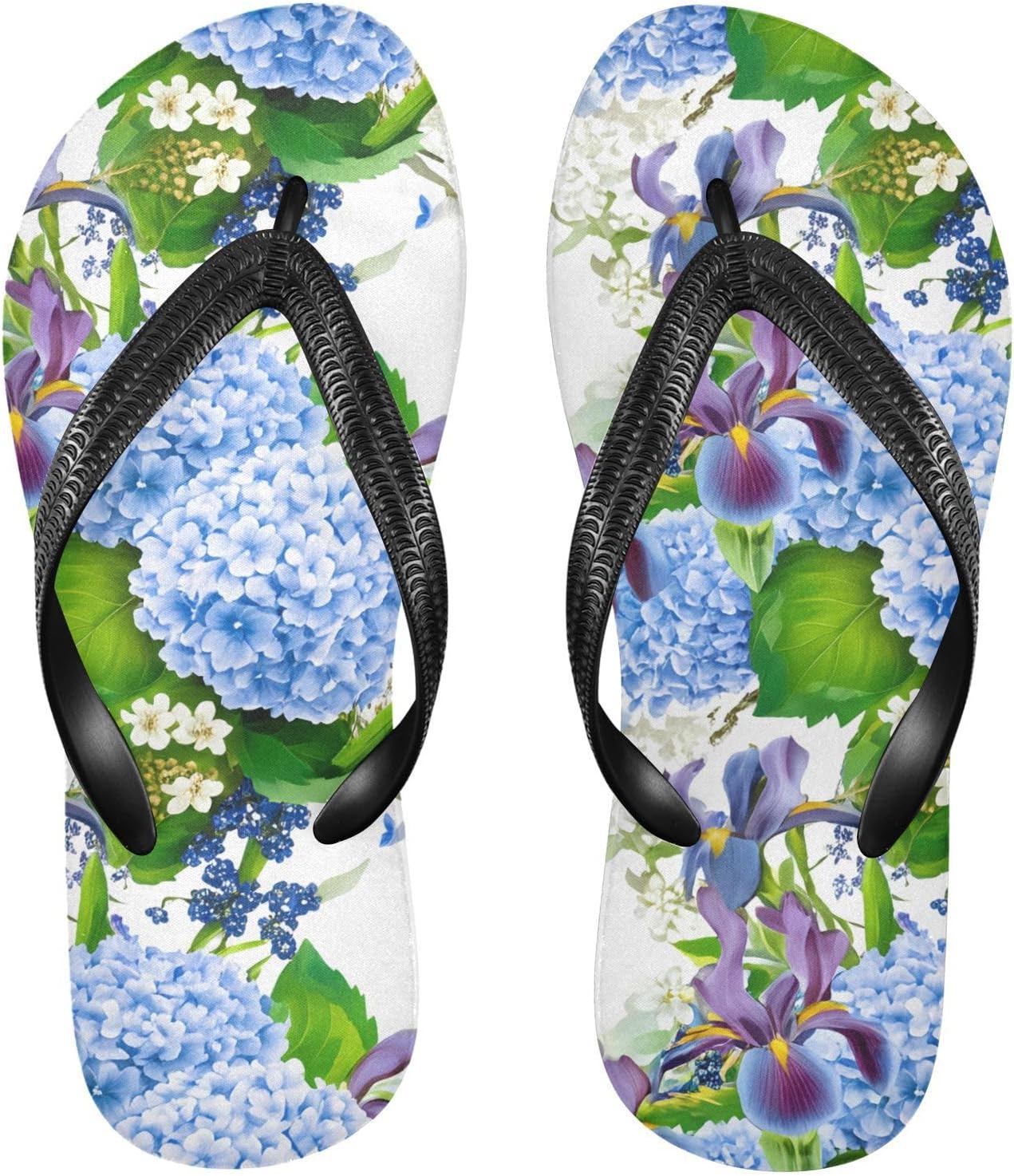 

Шлепанцы с цветочным рисунком гортензии и ириса, белые, для пляжа и душа, резинескользящие летние тапочки для ходьбы, обувь для мужчин и женщин Sinestour