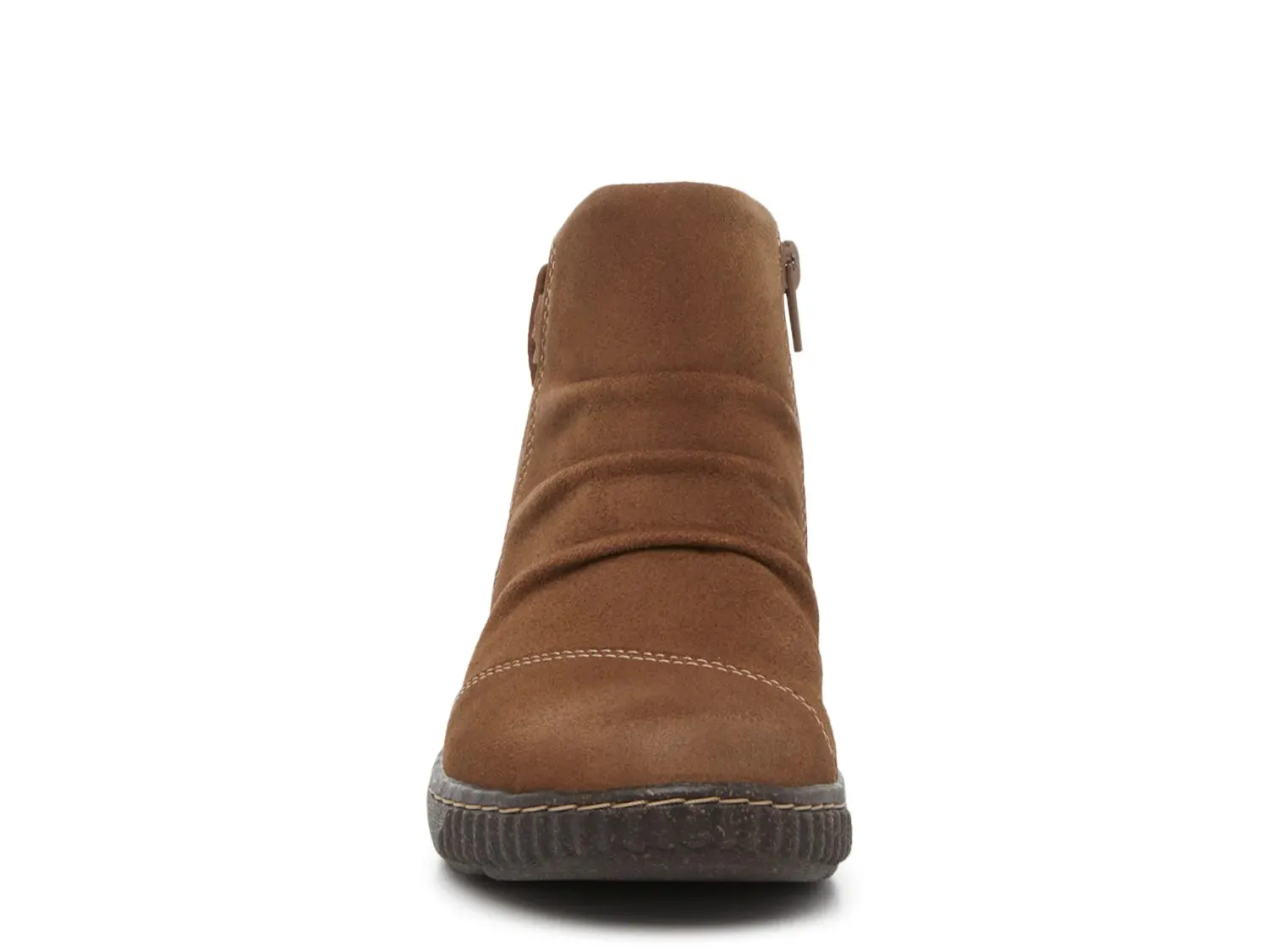 Ботинки женские Clarks Caroline Derby замшевые со сборкой, темно-коричневые — фото 2