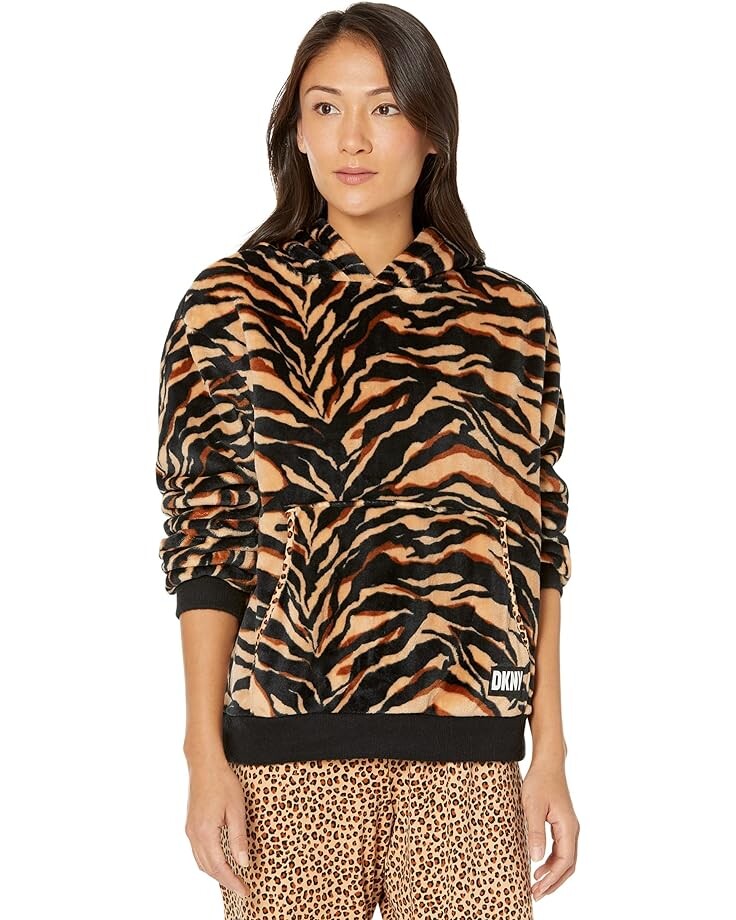 

Пижамный комплект DKNY Long Sleeve Hoodie Joggers PJ Set, цвет Animal