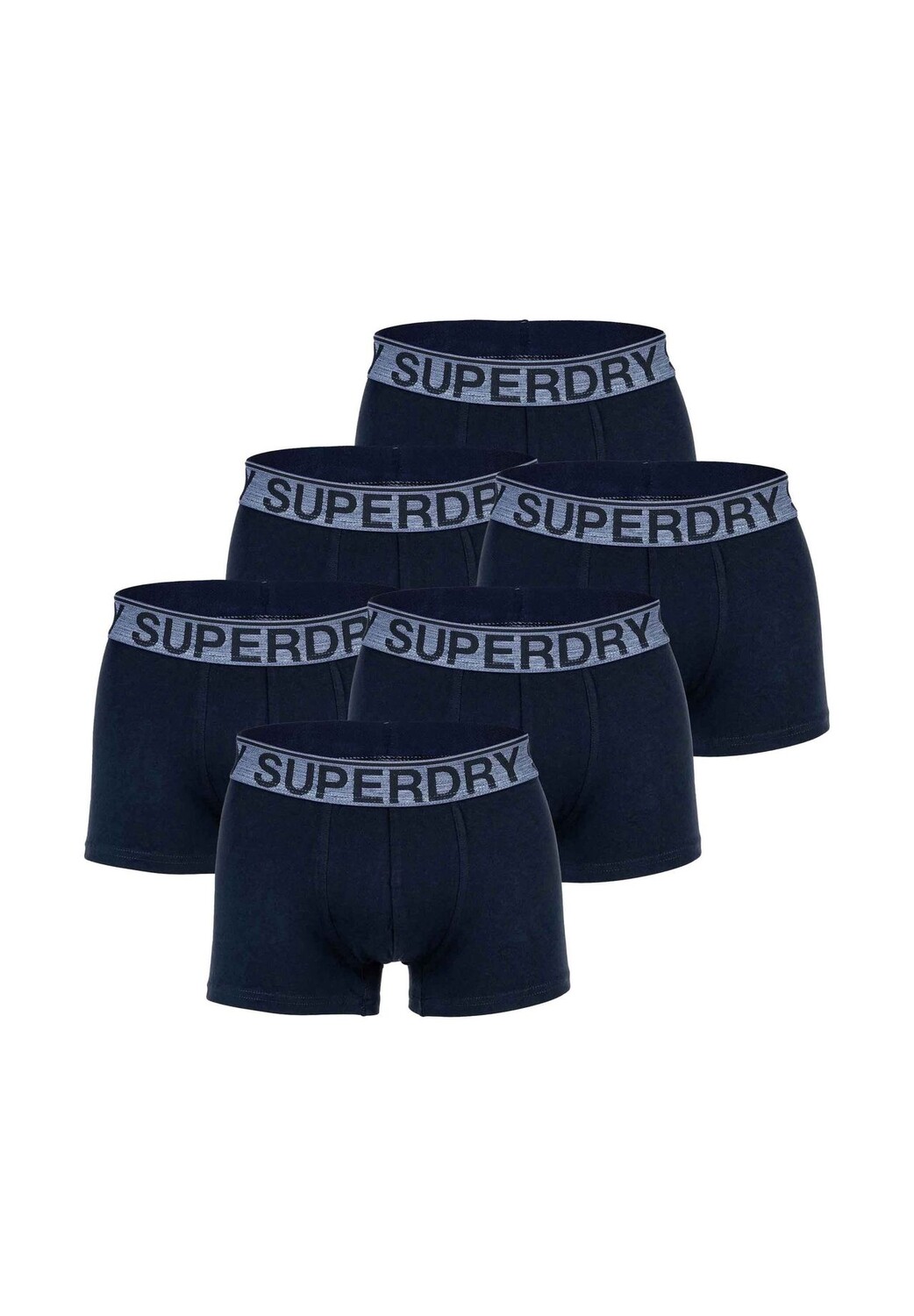 

Мужские шорты-боксеры, 6 шт - TRUNK SIX PACK, пояс с логотипом, натуральный хлопок Superdry., темно-синий