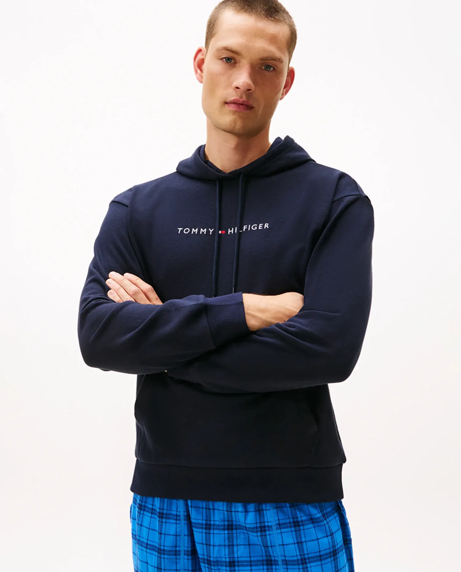 Толстовка с капюшоном и вышитым логотипом Tommy Hilfiger, темно-синий