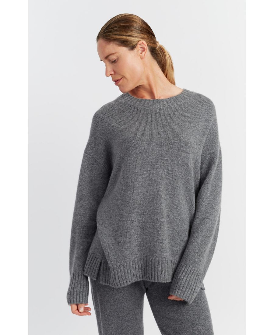 

Женский свитер с круглым вырезом из чистого кашемира Chinti & Parker, Mid grey melange