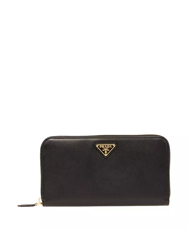

Большой кошелек из сафьяновой кожи Prada, черный