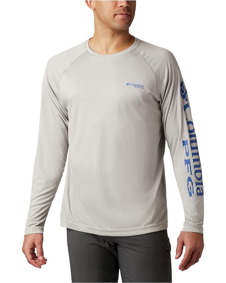 

Рубашка Columbia Terminal Tackle Heather Long Sleeve, цвет Cool Grey Heather/Vivid Blue Logo