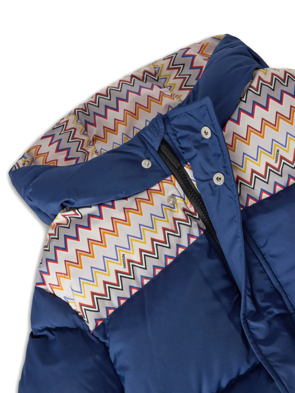 Стеганая куртка с зигзагообразным узором Missoni Kids, синий — фото 3