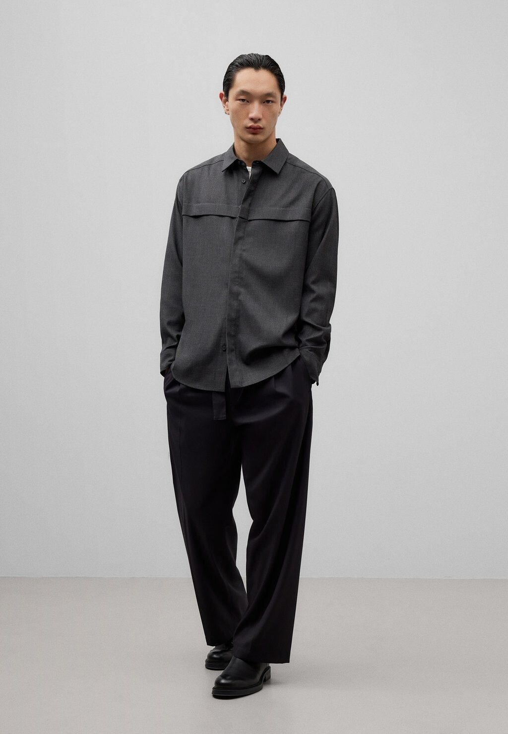 

Рубашка WITH PLEAT ON CHEST ADOLFO DOMINGUEZ, серый