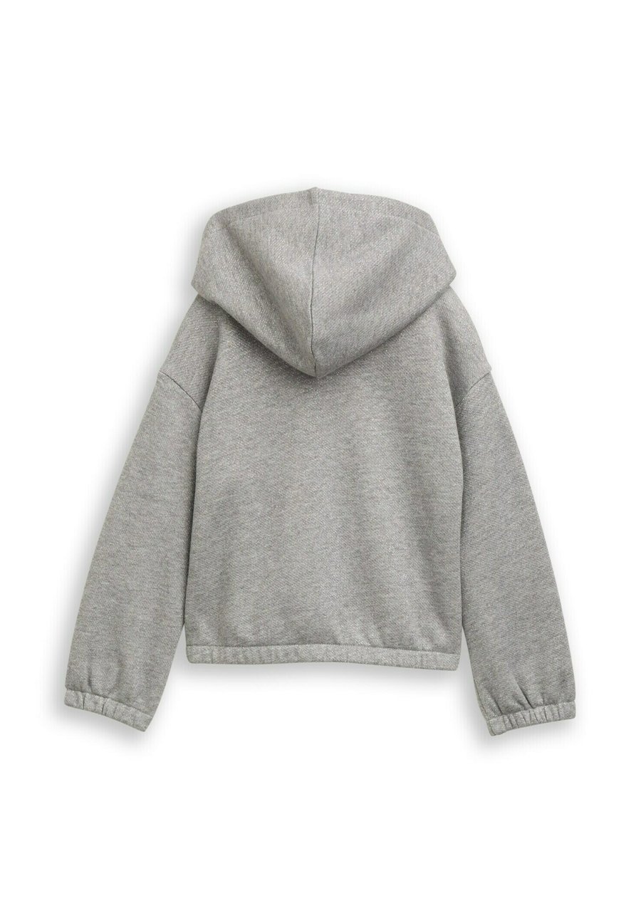 Толстовка TOM TAILOR IN GLITZER-OPTIK, Grey Melange With Glitter/Mottled Grey — фото 2