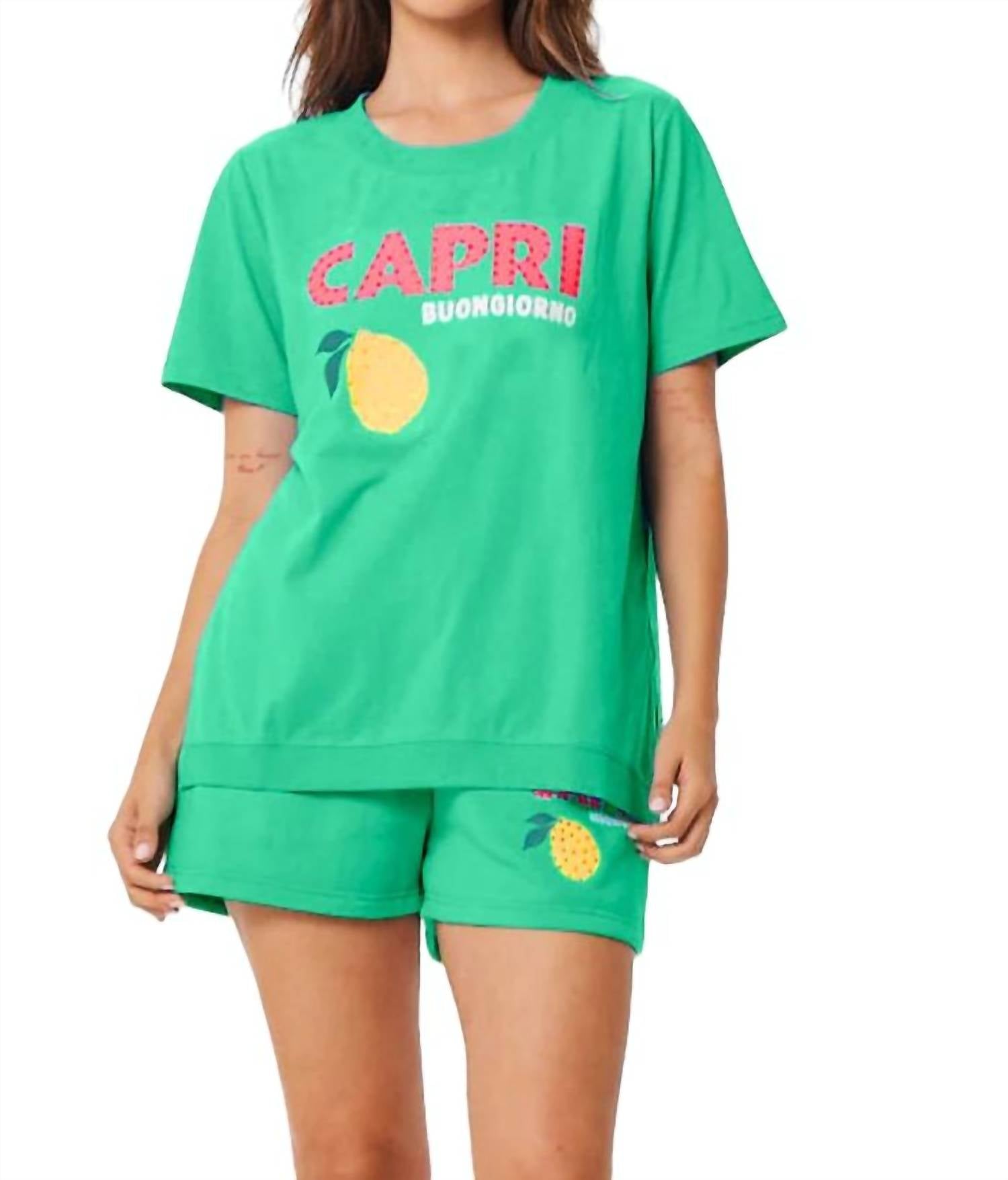 

Футболка Capri Graphic Tee цвета Surf Green Vintage Havana