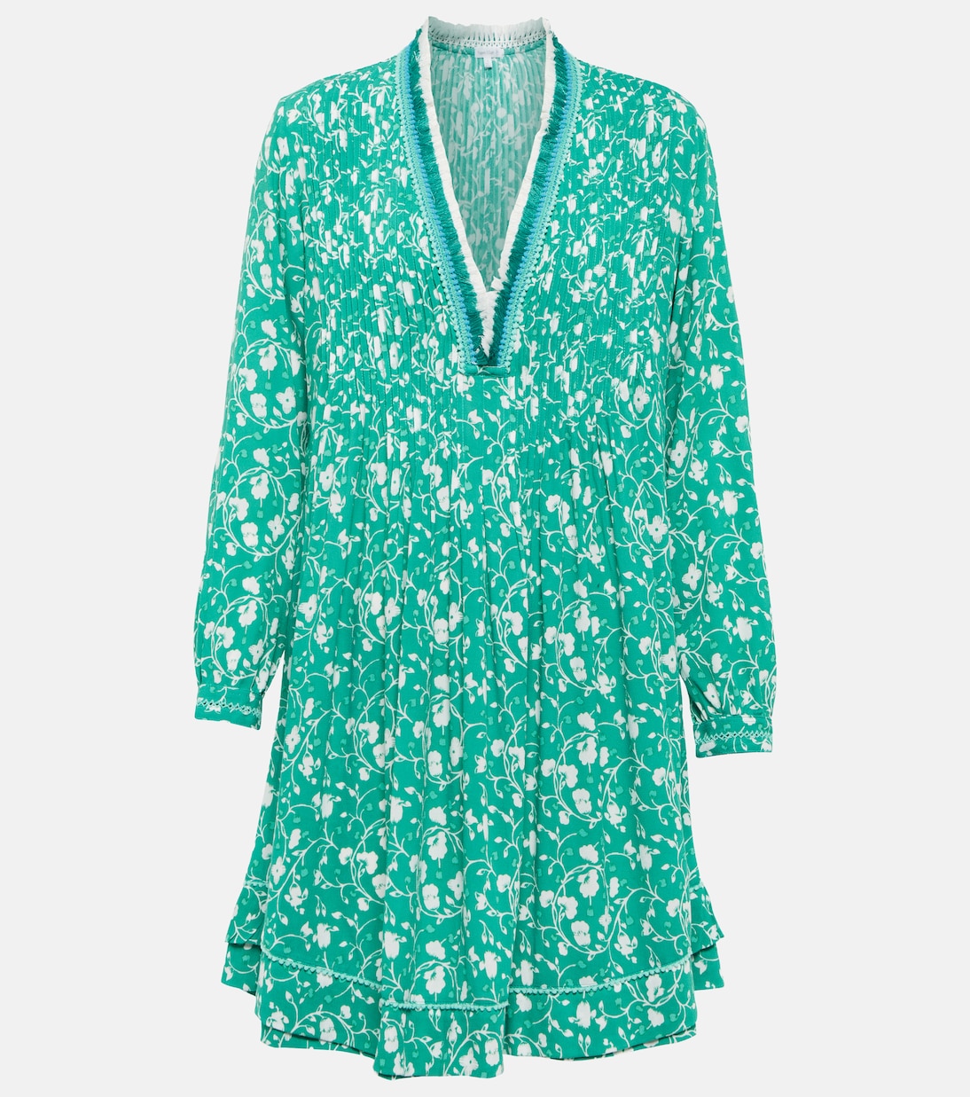 

Мини-платье Ola из цветочного жоржета Poupette St Barth, Green Poppy