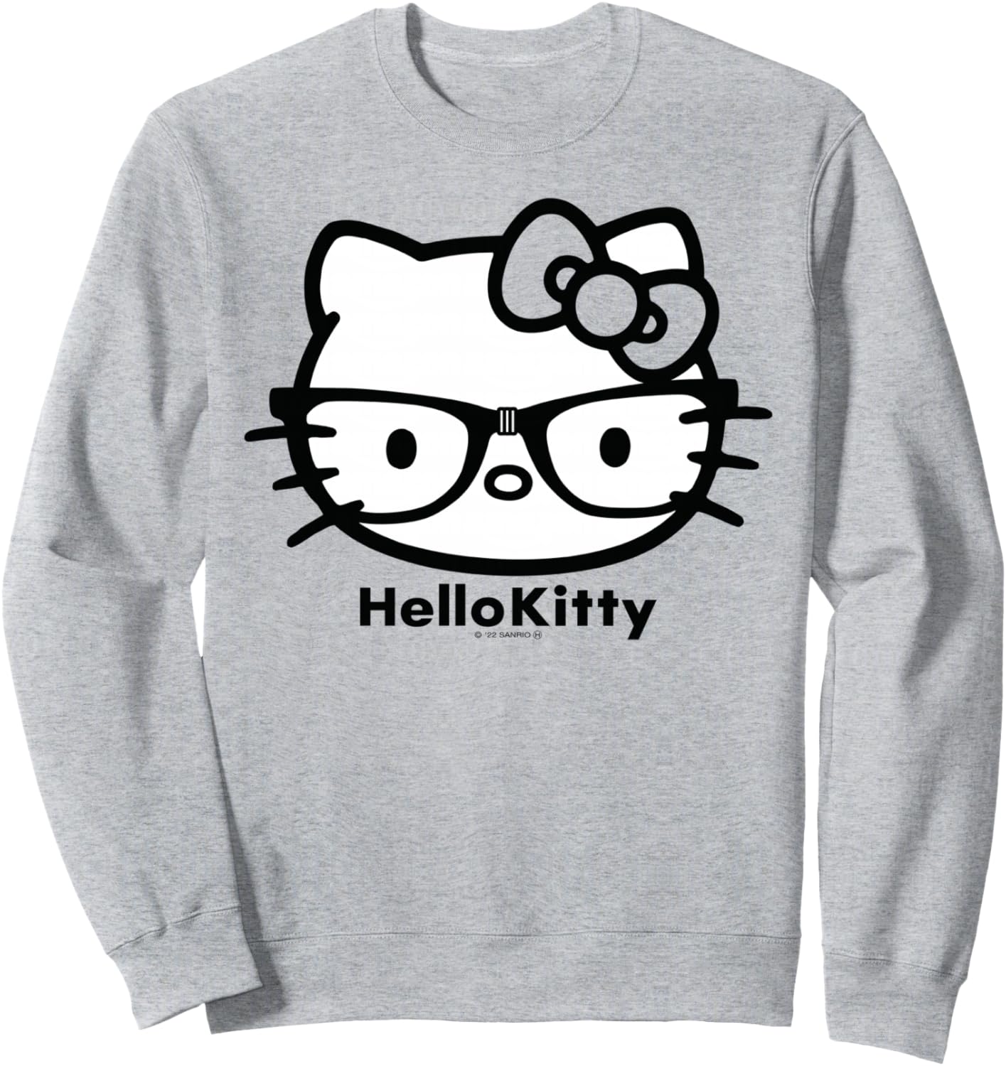 

Толстовка Hello Kitty с американским дизайном и очками Khao, серая (серо-меланжевая), размер S Us Sanrio Design