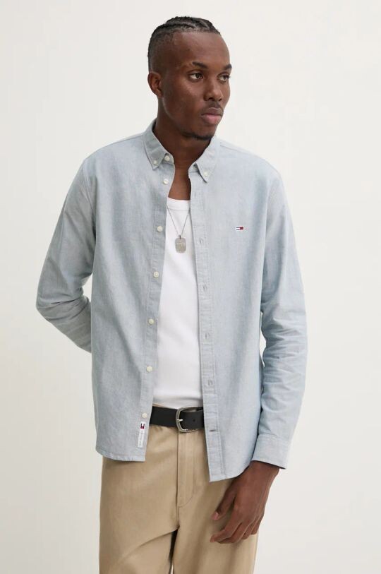 

Хлопковая рубашка Tommy Jeans, синий
