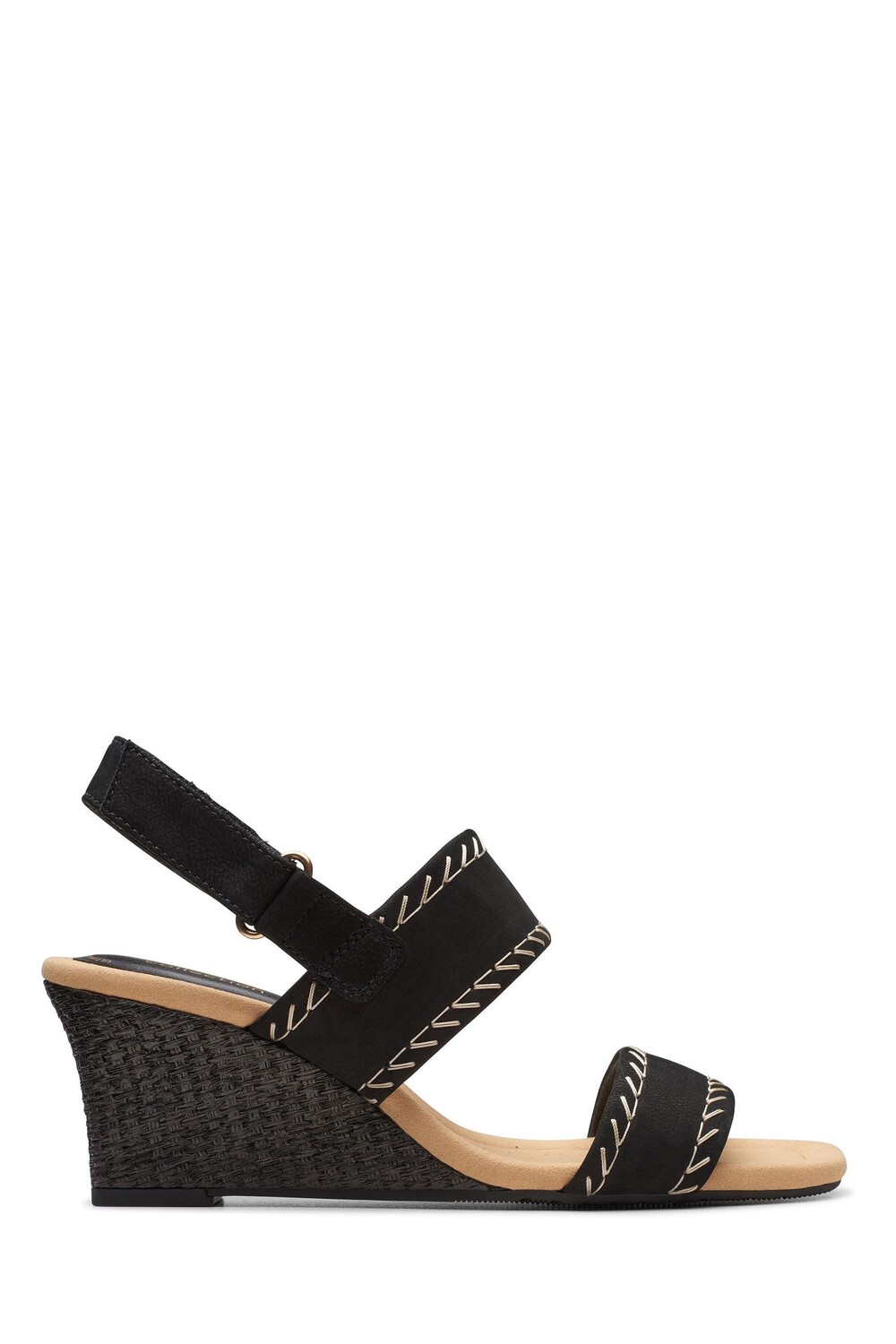 

Сандалии из нубука с розами и кьяррой Clarks, черный