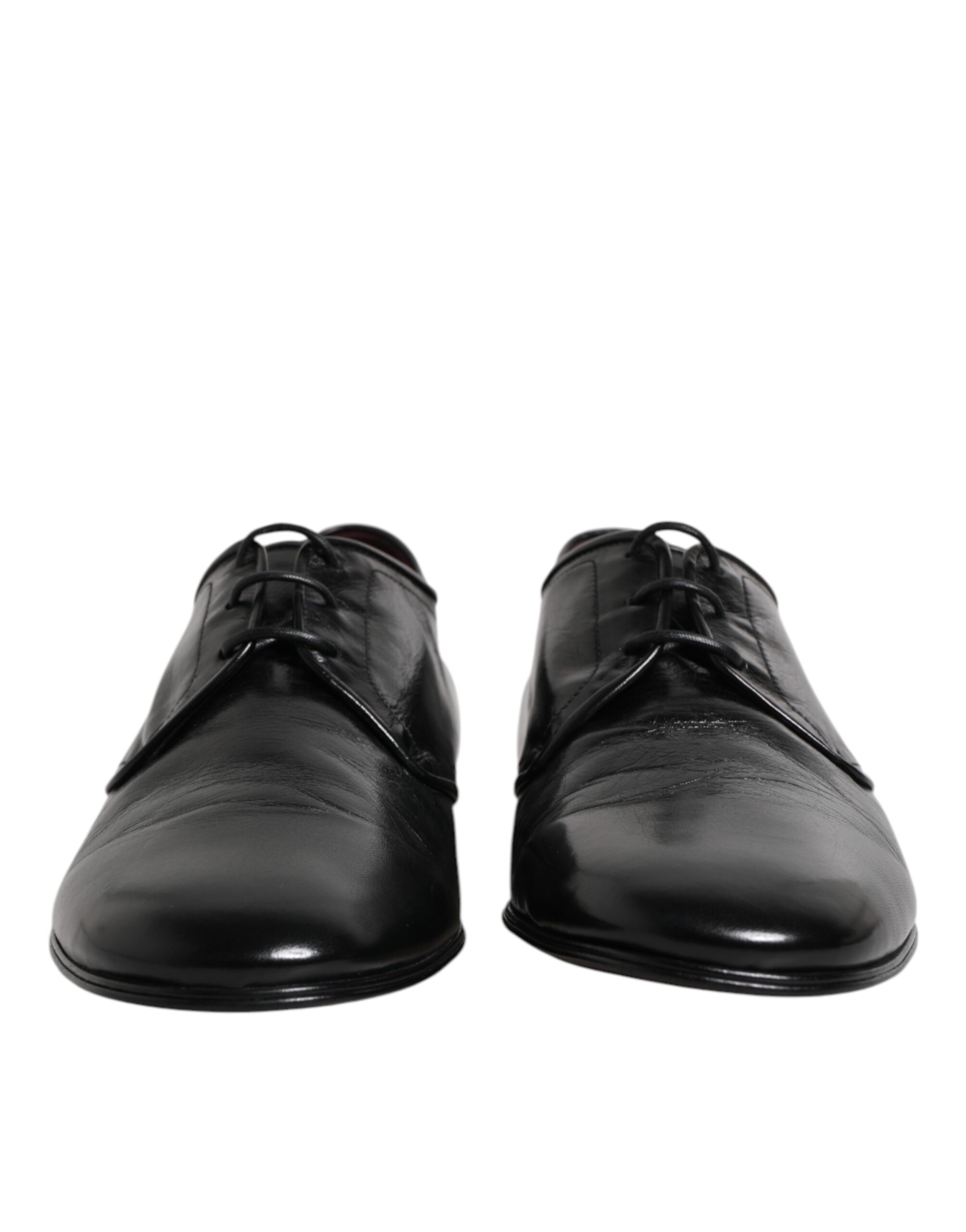 Черные кожаные туфли-дерби на шнуровке, деловые туфли Dolce & Gabbana, Black — фото 2