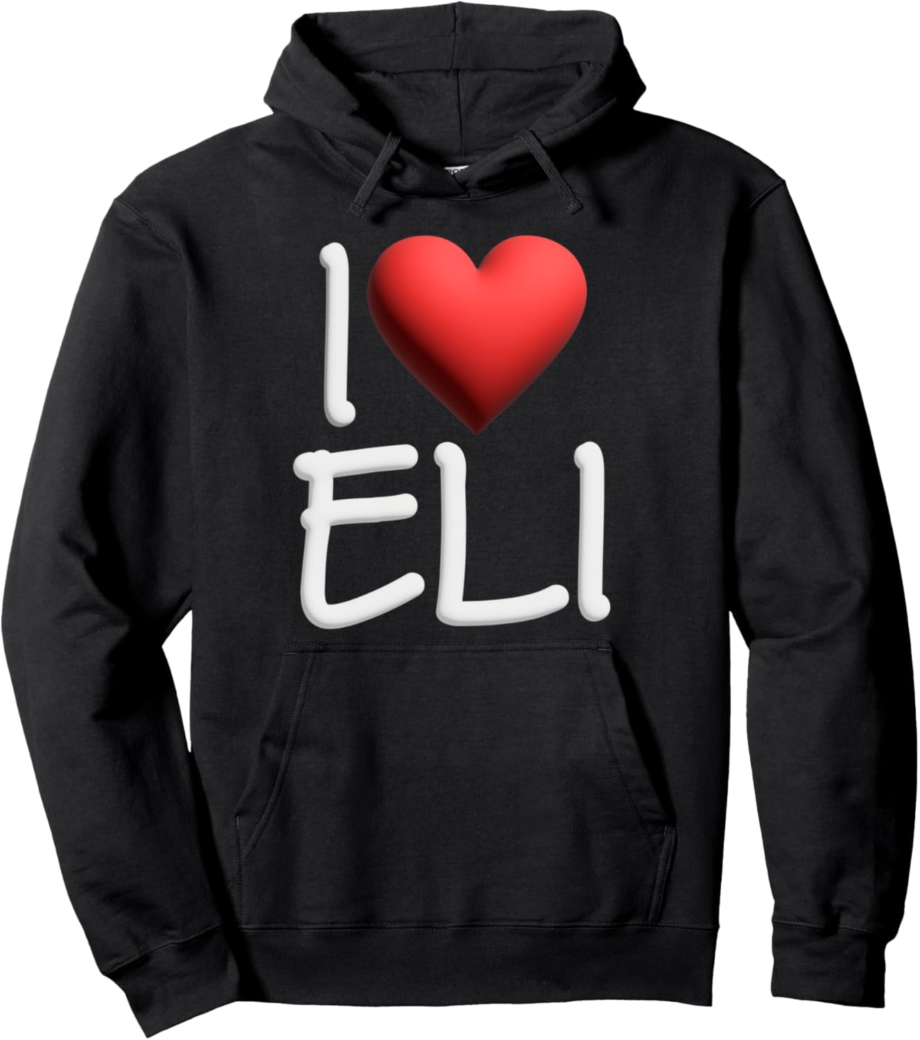 

Мужская толстовка с капюшоном в форме сердца с надписью «Я люблю Эли» и именем «Лучший друг/Подруга» Love Eli Name Friendship Tees, черный