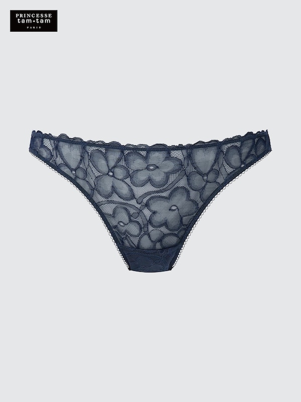 

Трусы с плоским цветочным кружевом Uniqlo, 69 navy