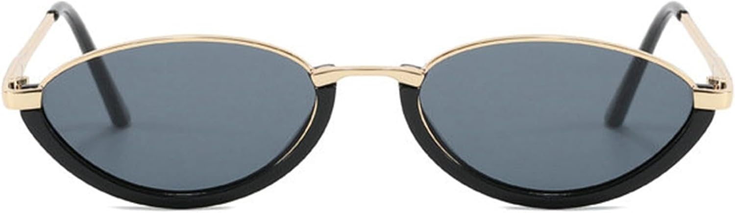 

Willochra Винтажные овальные солнцезащитные очки для женщин, модные ретро-очки «кошачий глаз», стильные солнцезащитные очки в маленькой оправе с защитой от УФ-излучения UV400, C1