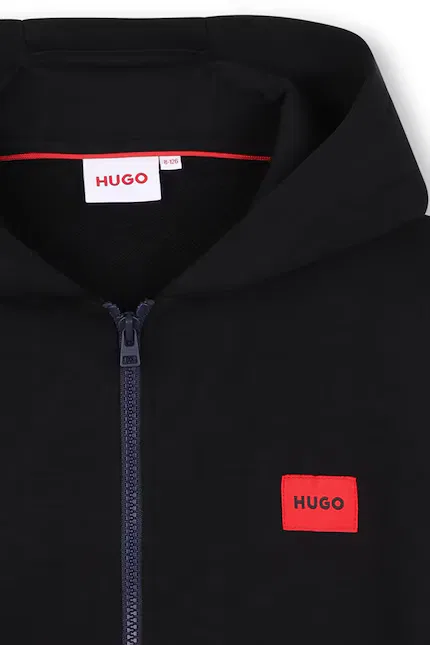 Кофта детская на молнии HUGO, черный — фото 3