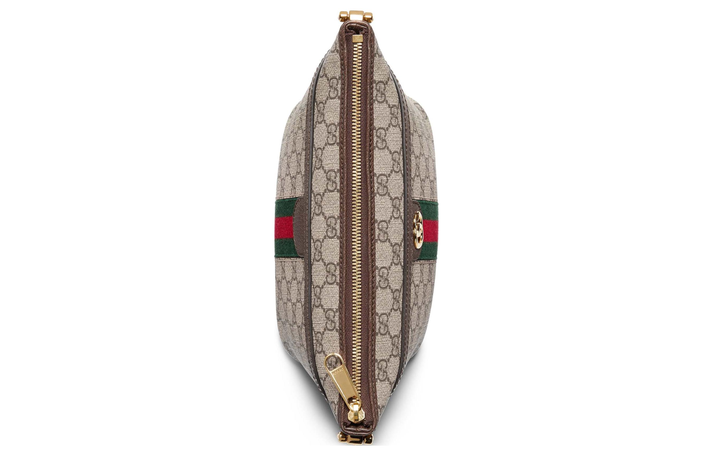 Женская мини-сумка кросс-боди GUCCI Ophidia из канваса с кожаной отделкой — фото 4