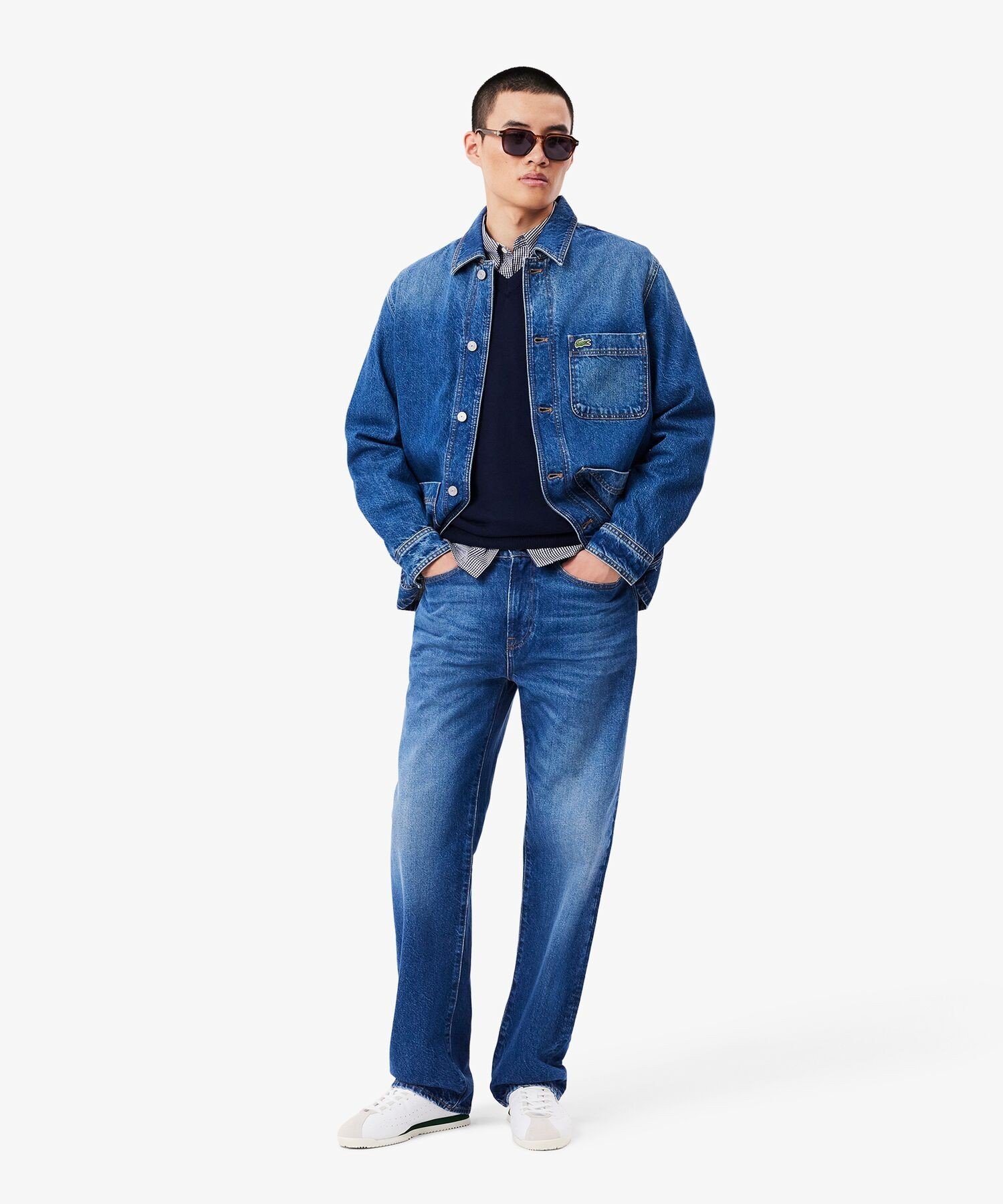 Базовые джинсы прямого кроя из органического хлопка LACOSTE, Indigo Blue