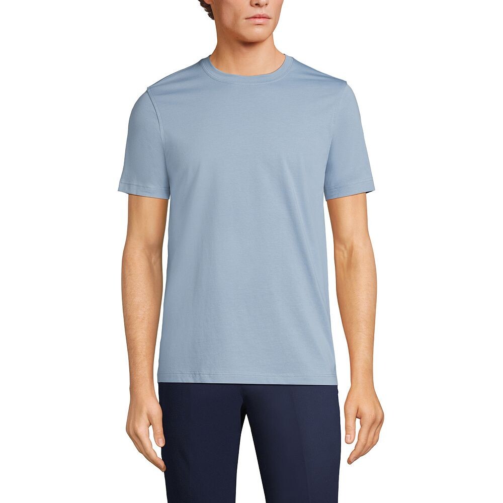 

Футболка Supima классического кроя Big & Tall Lands' End, цвет Pale Slate Blue