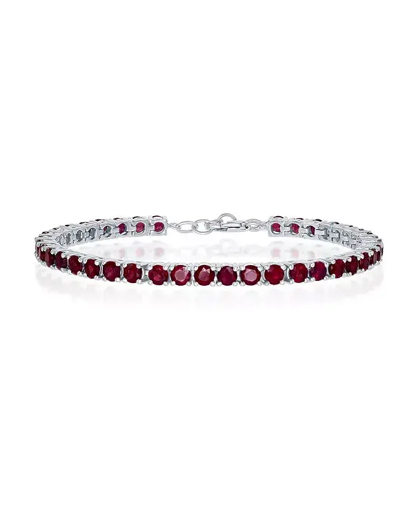 

Теннисный браслет из стерлингового серебра с драгоценными камнями Simona, ruby