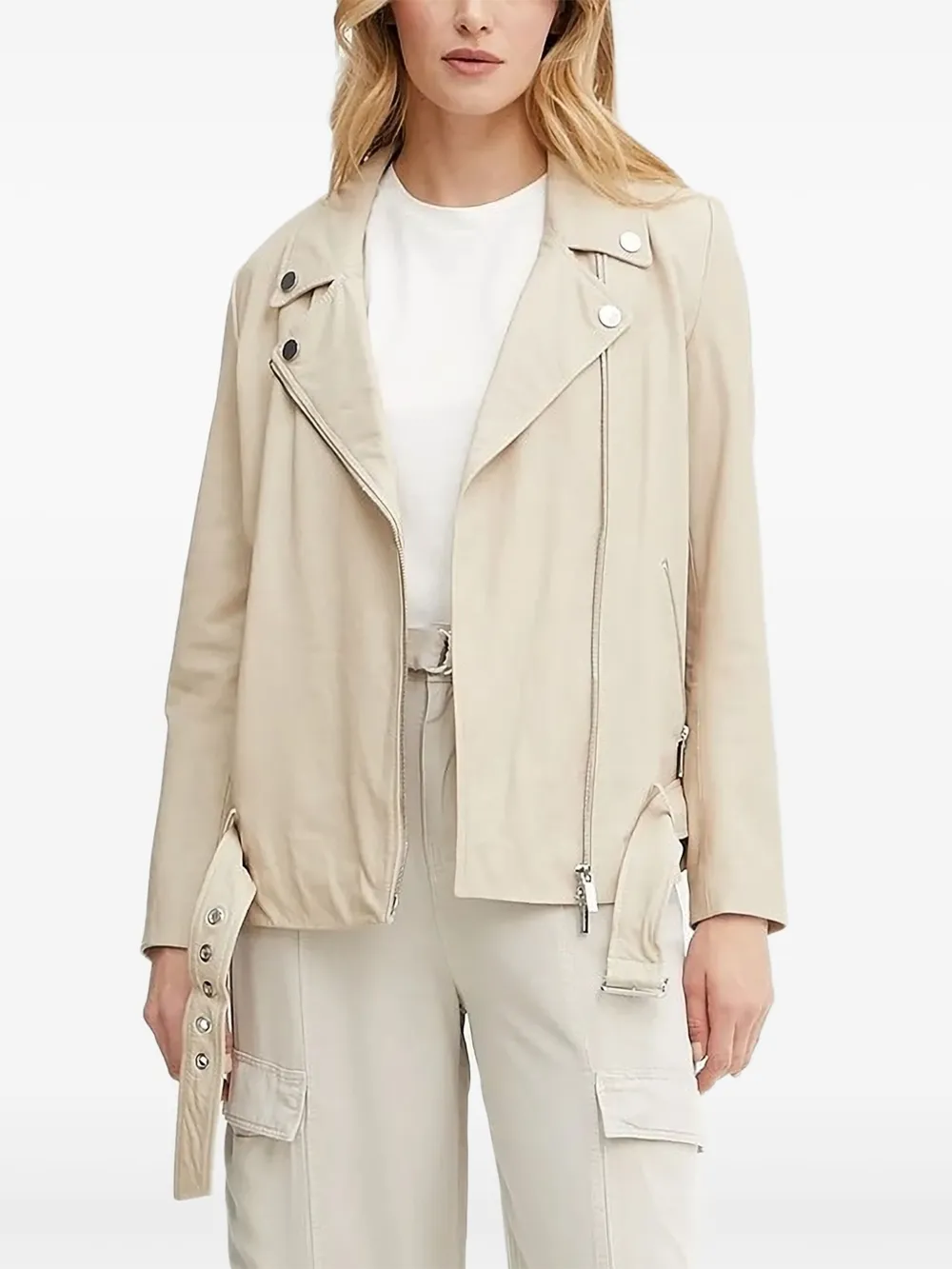 

Байкерская куртка с поясом Armani Exchange, нейтральный