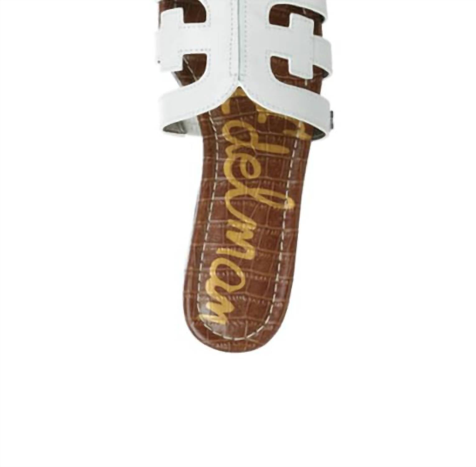 Women's Bay Slide Sandal In White Leather Sam Edelman — фото 4