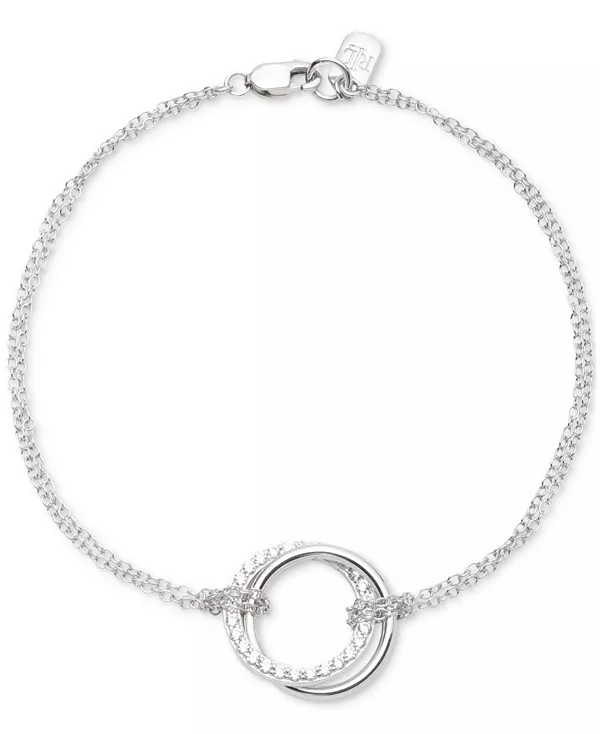 

Гибкий браслет из стерлингового серебра с кубическими циркониями паве Lauren Ralph Lauren, crystal/silver