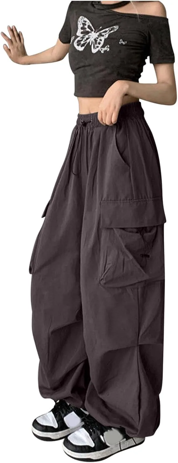Карго штаны женские baggy y2k высокие — фото 3