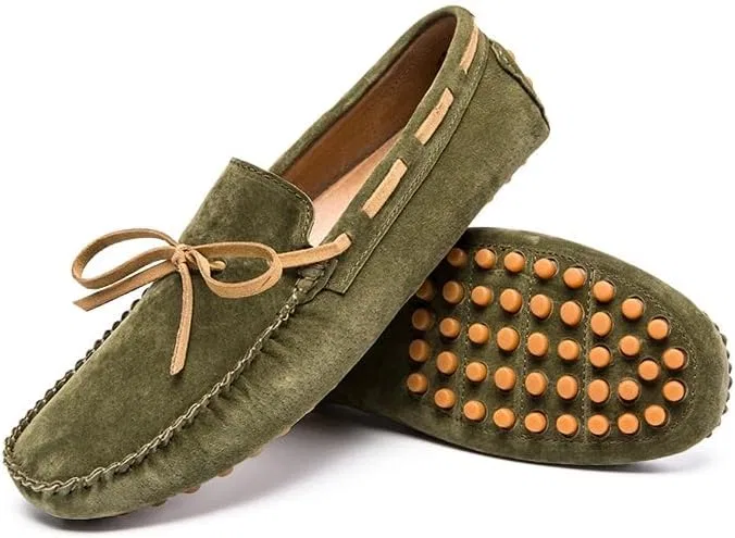 Мокасины замшевые мужские Loafers Shoe Army Green SayfuR