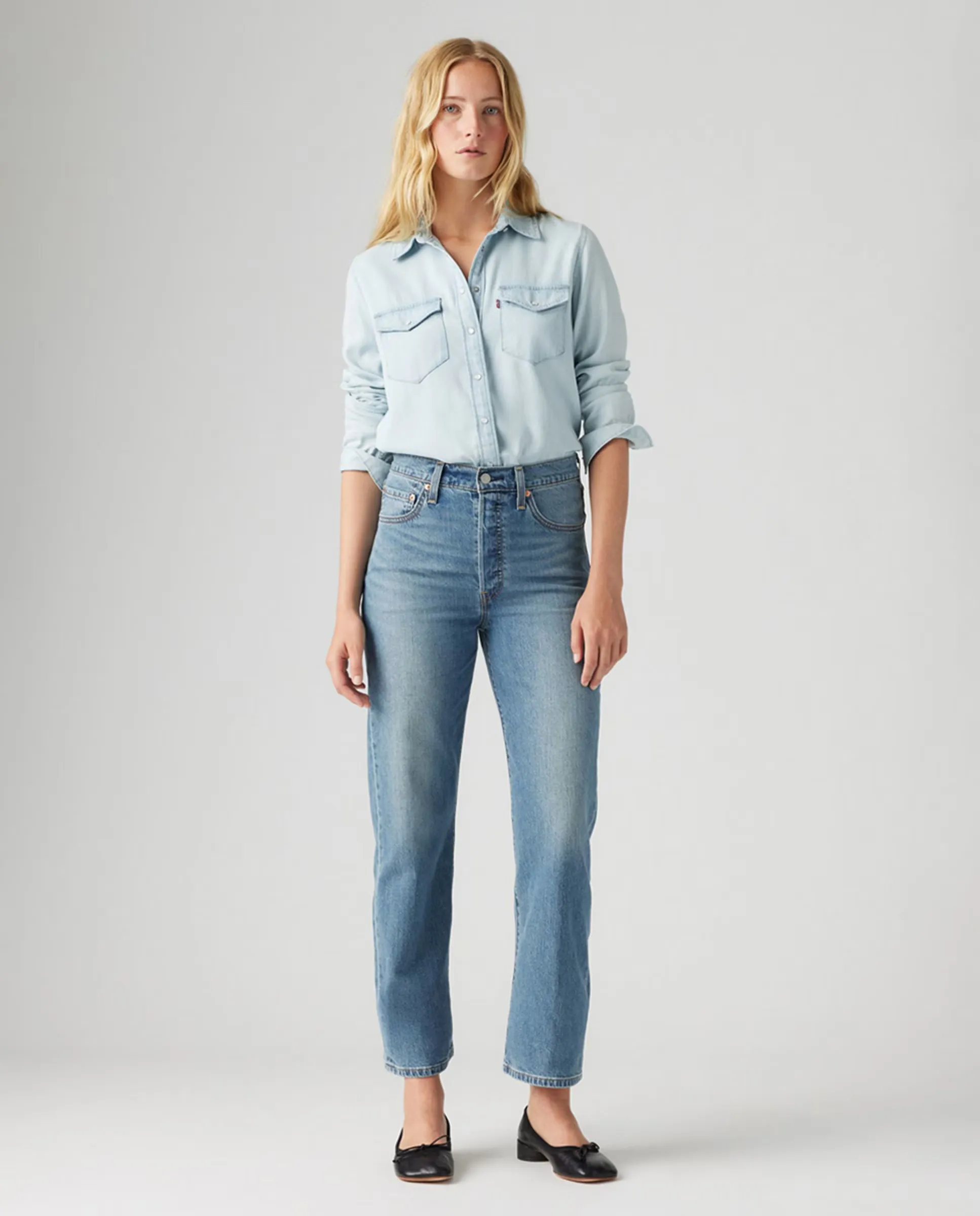 

Женские джинсы Vaquero recto Ribcage Straigh Ankle с высокой посадкой Levi's, синий