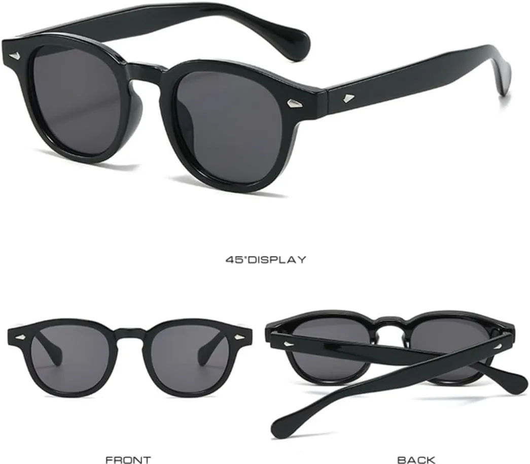 

Модные женские солнцезащитные очки овальной формы конфетных цветов с ретро-заклепками и градиентным переходом цвета, защита от УФ-излучения UV400 VVTWSSW, Black Gray