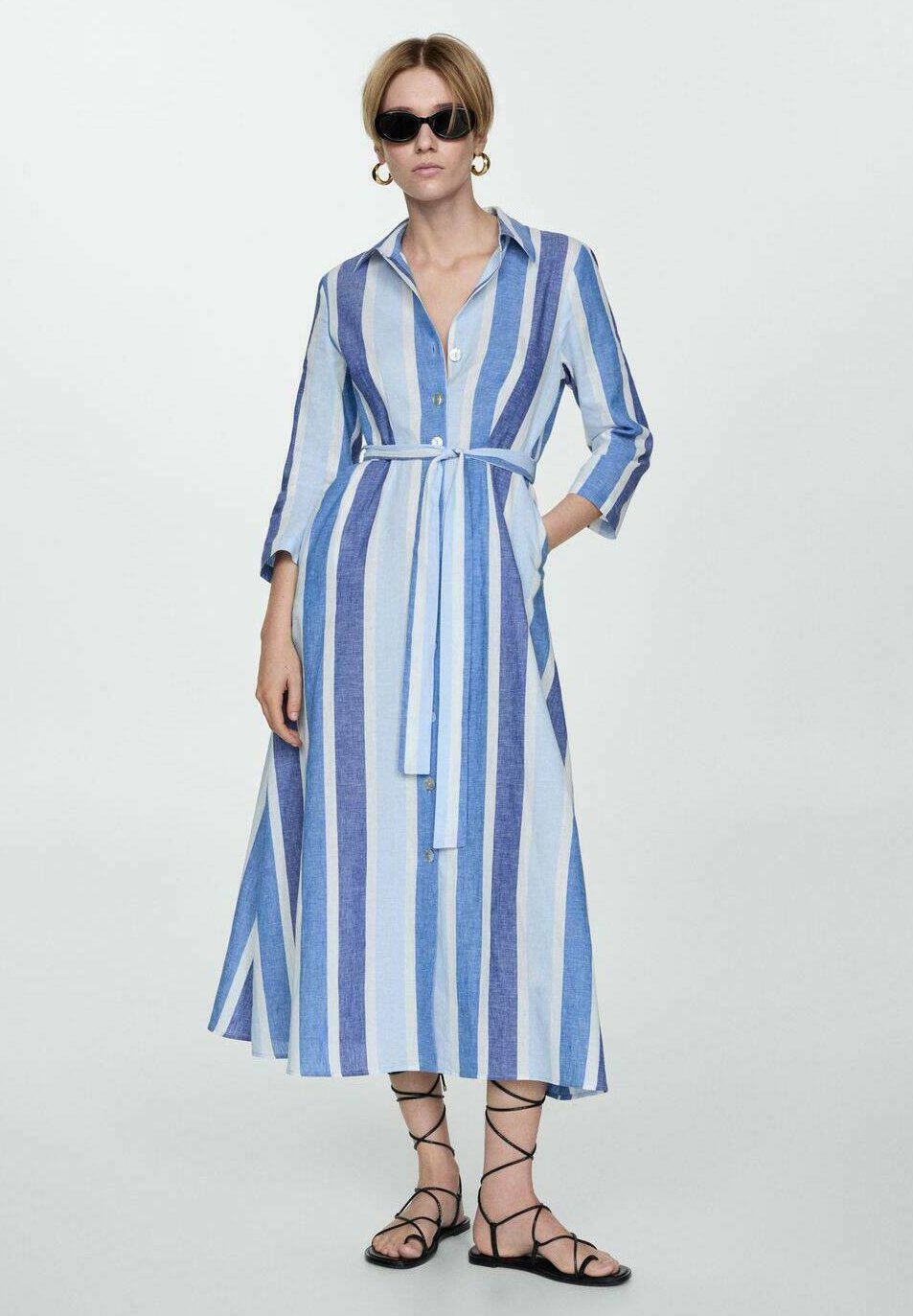 

Платье-рубашка MARINA Mango, темно-синий