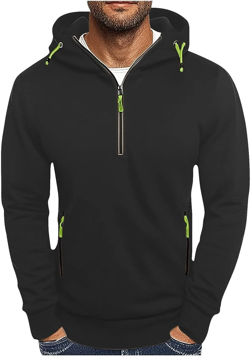 

Мужская толстовка с капюшоном и четвертью молнии Slim Fit LGHLMCL