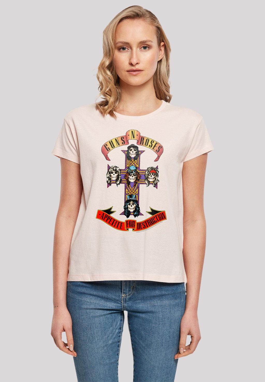 

Футболка с принтом GUNS N ROSES APPETITE FOR DESTRUCTION F4NT4STIC, розовый