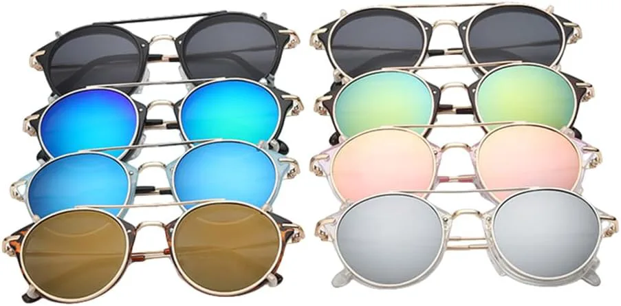 

Ретро женские солнцезащитные очки в стиле стимпанк со съемными линзами, модные мужские круглые панк-очки с защитой от УФ-излучения UV400 HVTVTLA, Transparent Silver