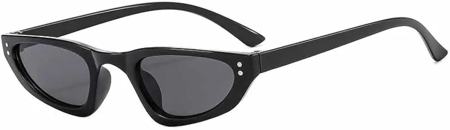 

Модные ретро-очки в маленькой треугольной оправе для мужчин и женщин, роскошные солнцезащитные очки для уличной стрельбы, защита от УФ-излучения UV400 TKKTLLT, Black Gray