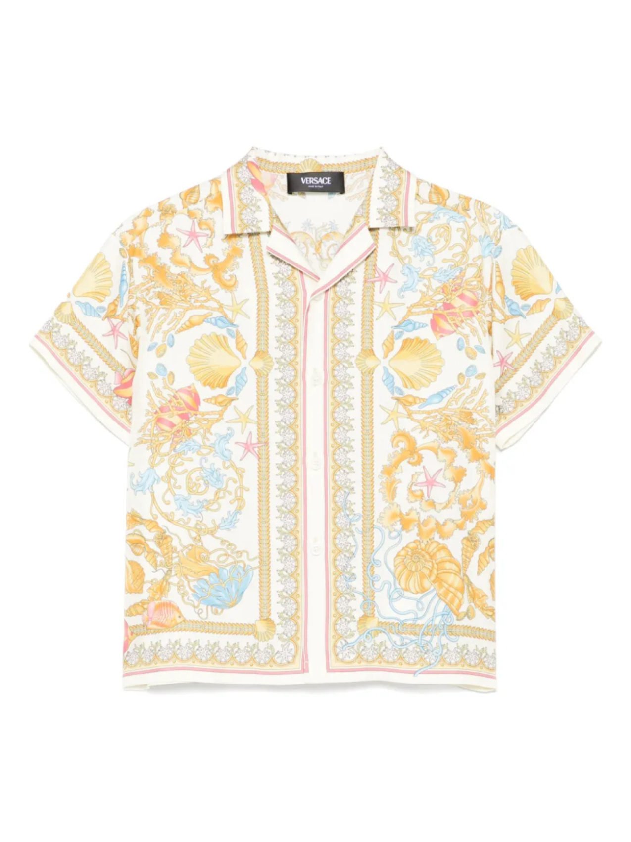 

Шелковая рубашка Versace Kids, нейтральный