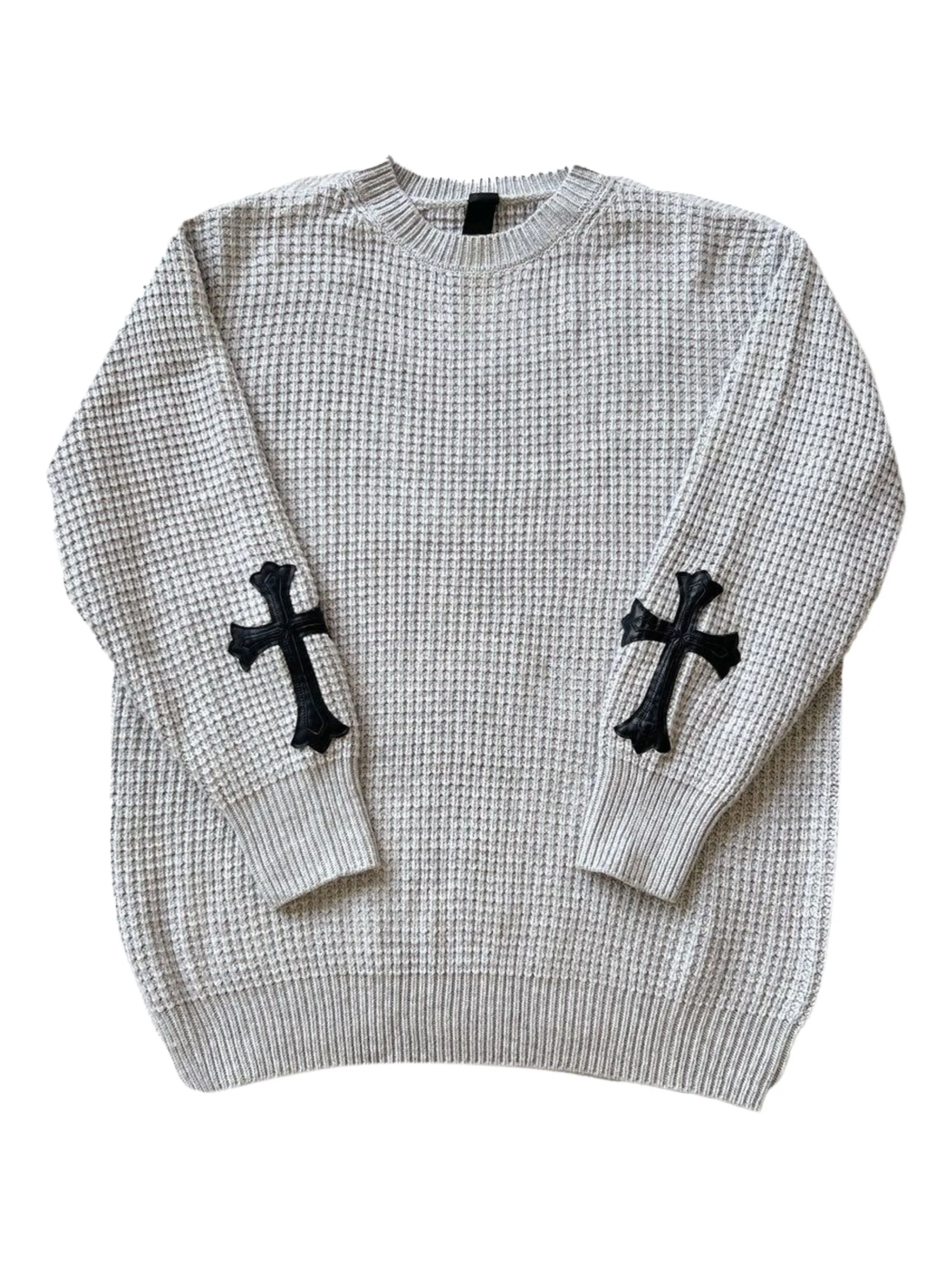 

Свитер с перекрестными вставками Chrome Hearts, серый