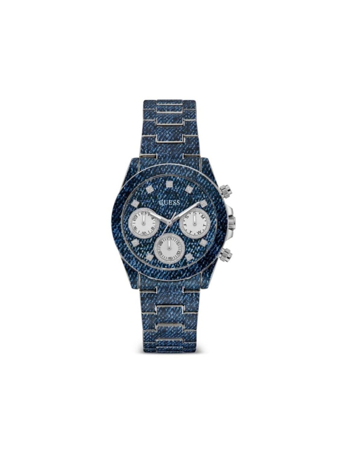 

Наручные часы Iconic Denim Multi-function 38 мм GUESS USA, синий