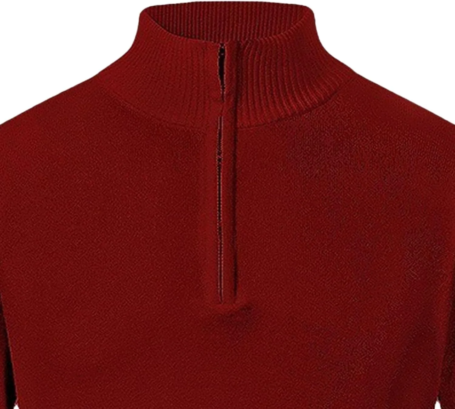 Мужской свитер с воротником стойкой и молнией на 1/4, легкий, slim fit — фото 3