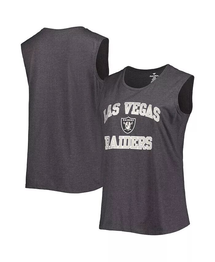 

Женская майка-топ большого размера Heather Charcoal Las Vegas Raiders Fanatics