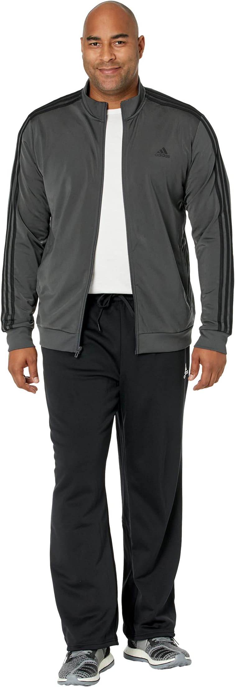 Куртка adidas Essentials 3-Stripes Tricot Track Jacket, цвет Dark Grey/Solid Grey/Black — фото 4