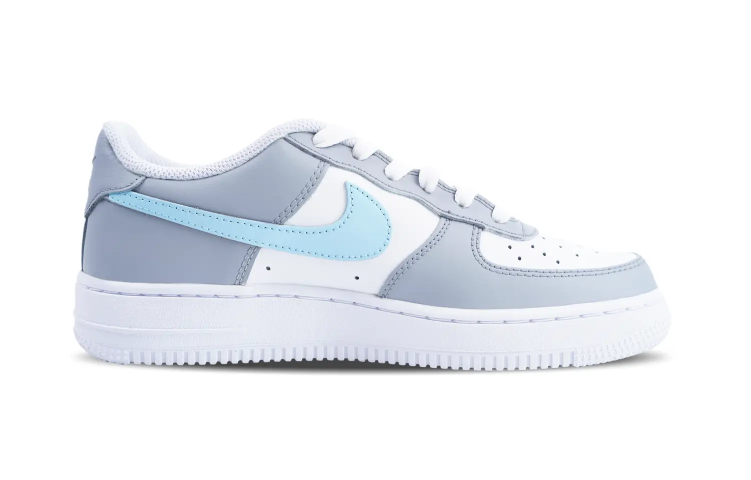 Nike Детские кроссовки для скейтбординга Air Force 1 Low Top, серо-синие, для подростков — фото 3