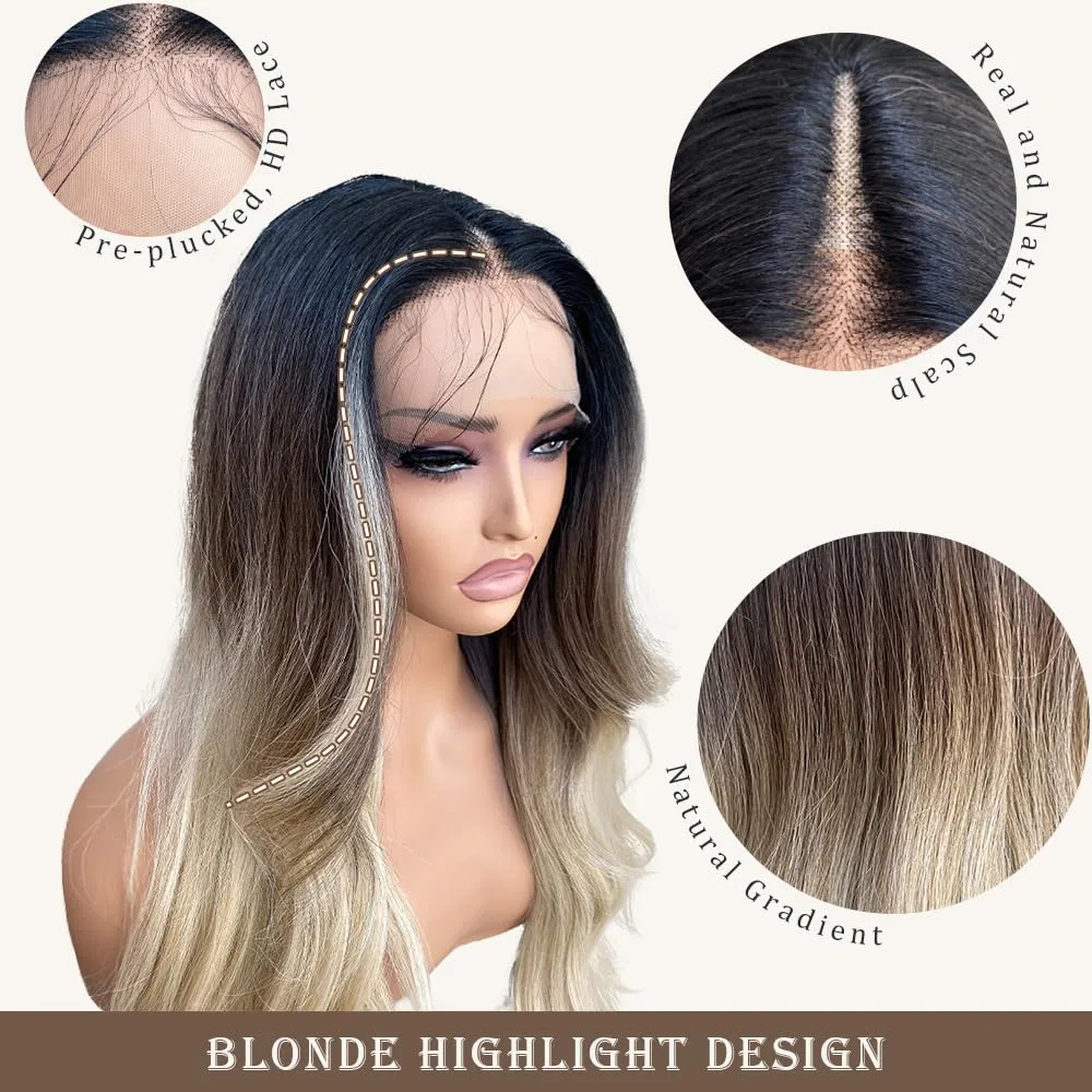 Длинный волнистый парик с черными корнями «Ombre Blonde» от X-Tress X-Tress, Ombre To Blonde — фото 4