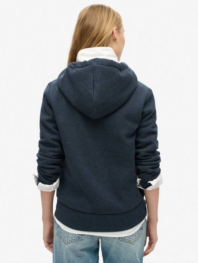 Люкс худи с металлическим логотипом и молнией Superdry, Trench Navy Marl — фото 2