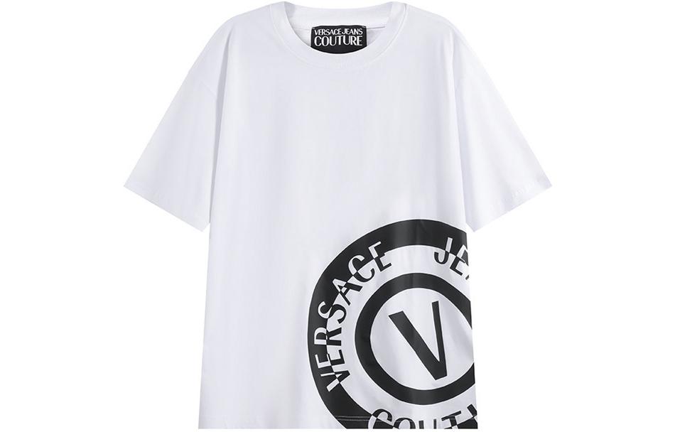 

Хлопковая футболка с принтом логотипа VERSACE JEANS COUTURE, белый