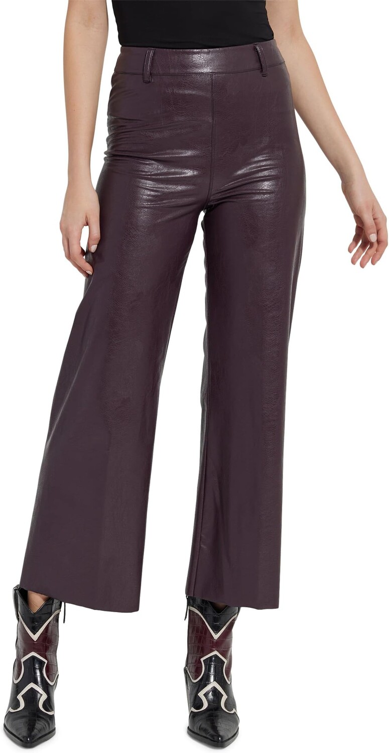 

Брюки Lysse High-Waist Vegan Leather Wide Leg Crop Pants, цвет Lava