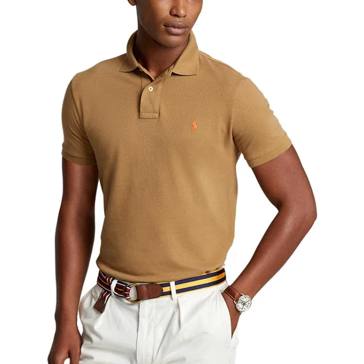 Поло Polo Ralph Lauren для мужчин коричневое — фото 3