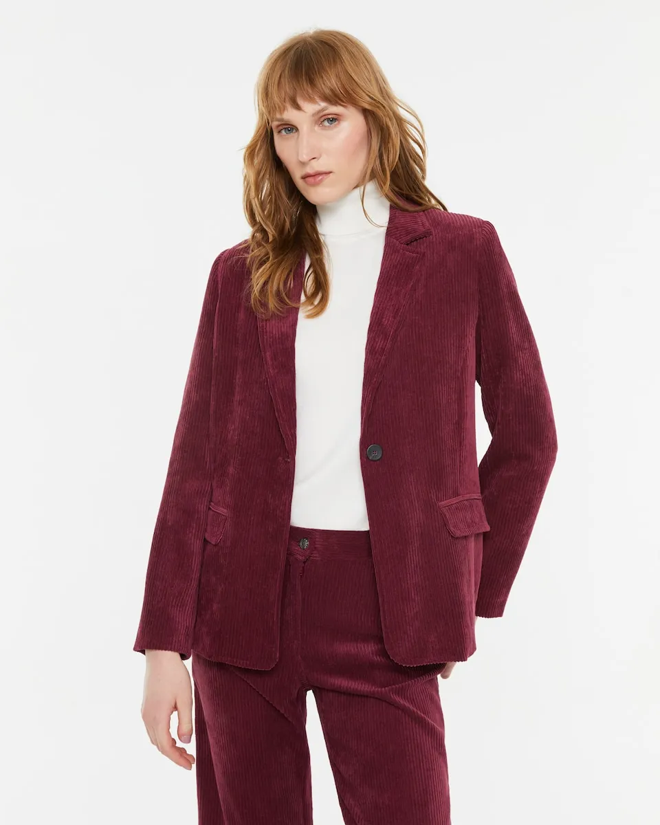 

Женский бархатный подкладной блейзер Andam, бордовый